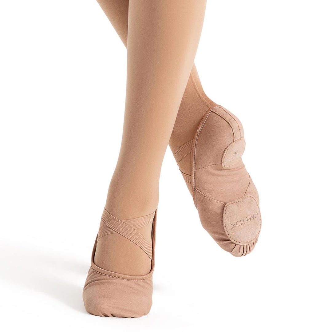 Capezio Hanami Canvas Ballet Shoes Split Sole Light Suntan Adult Sizes