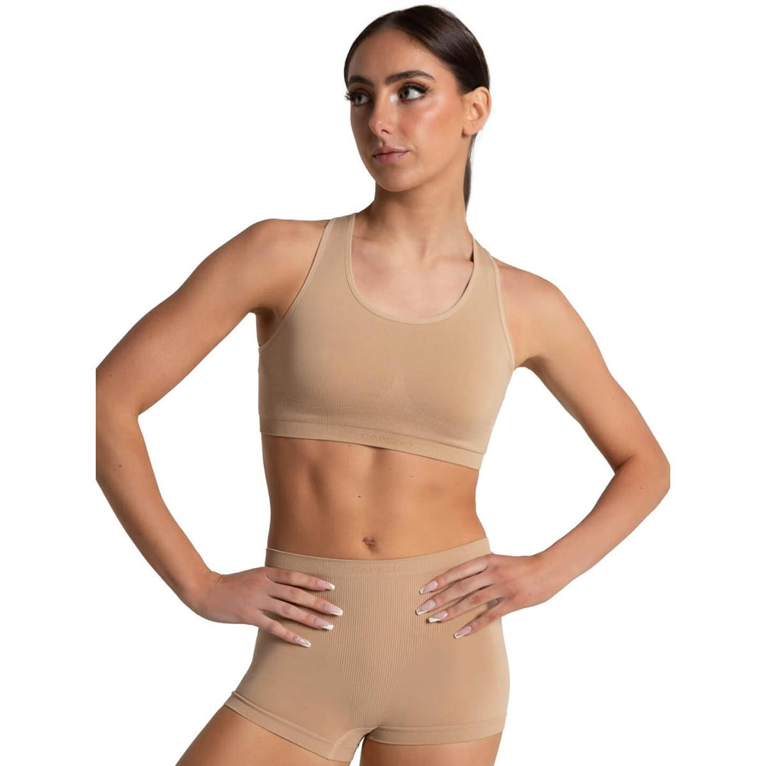 Capezio Seamless Racerback Sports Bra Double-Layered Adults