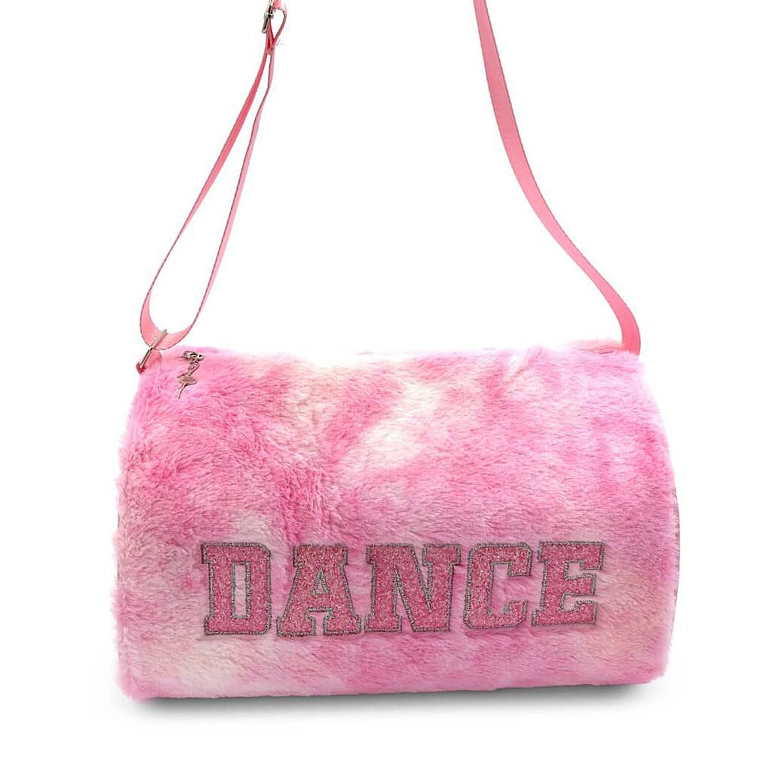 Capezio Plush Pink Faux Soft Fur Dance Duffle Barrel Bag