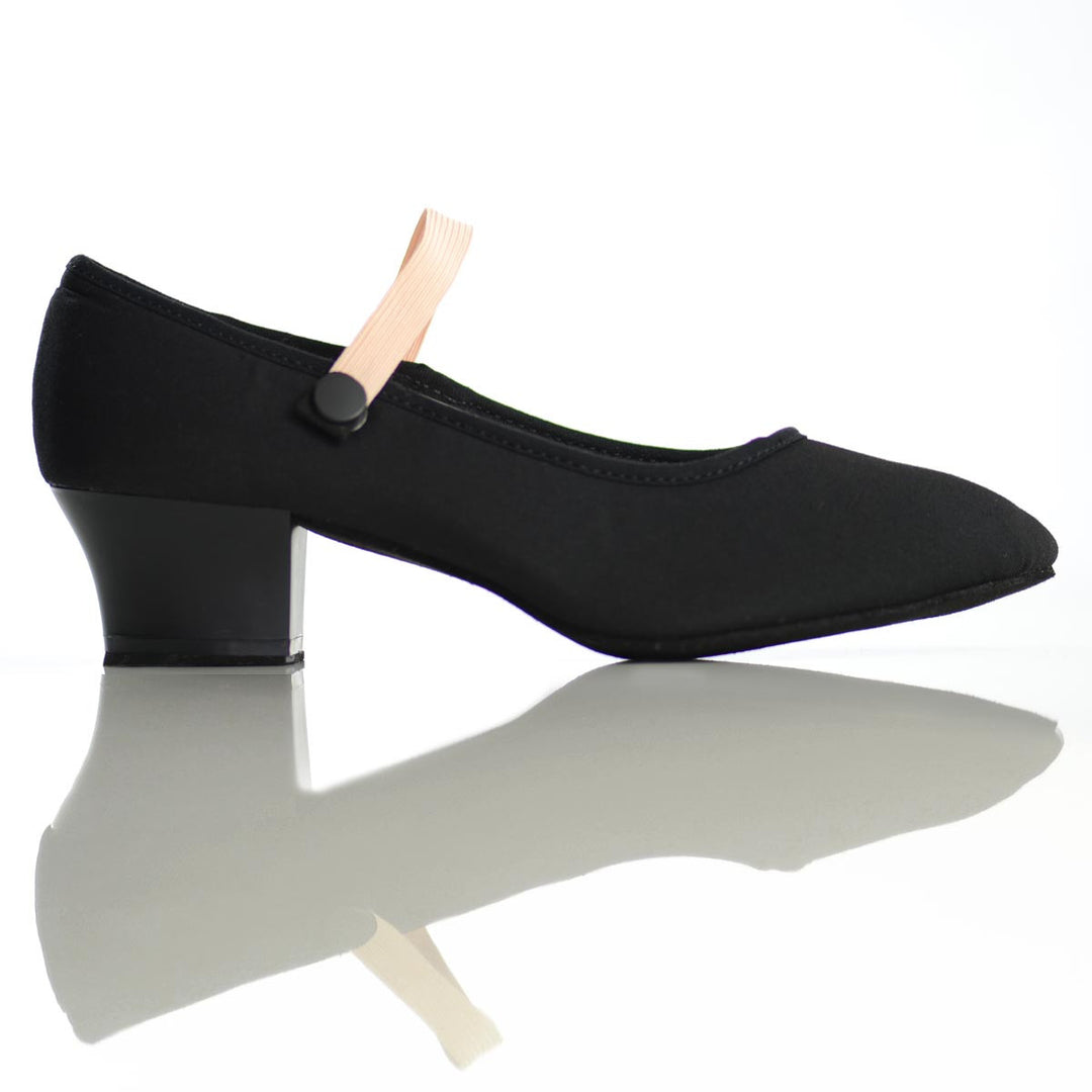 Dance Direct Canvas Character Shoes Cuban Heel Black