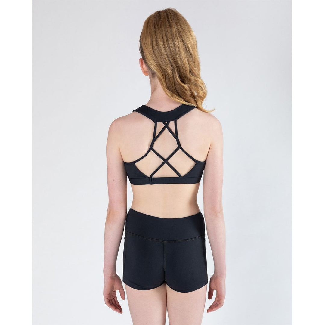 Energetiks Ava Crop Top Children Sizes Hot Pink &amp; Black