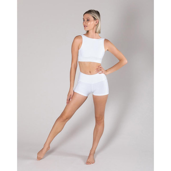 Energetiks Natalie High Neck V Back Crop Top Adult Sizes