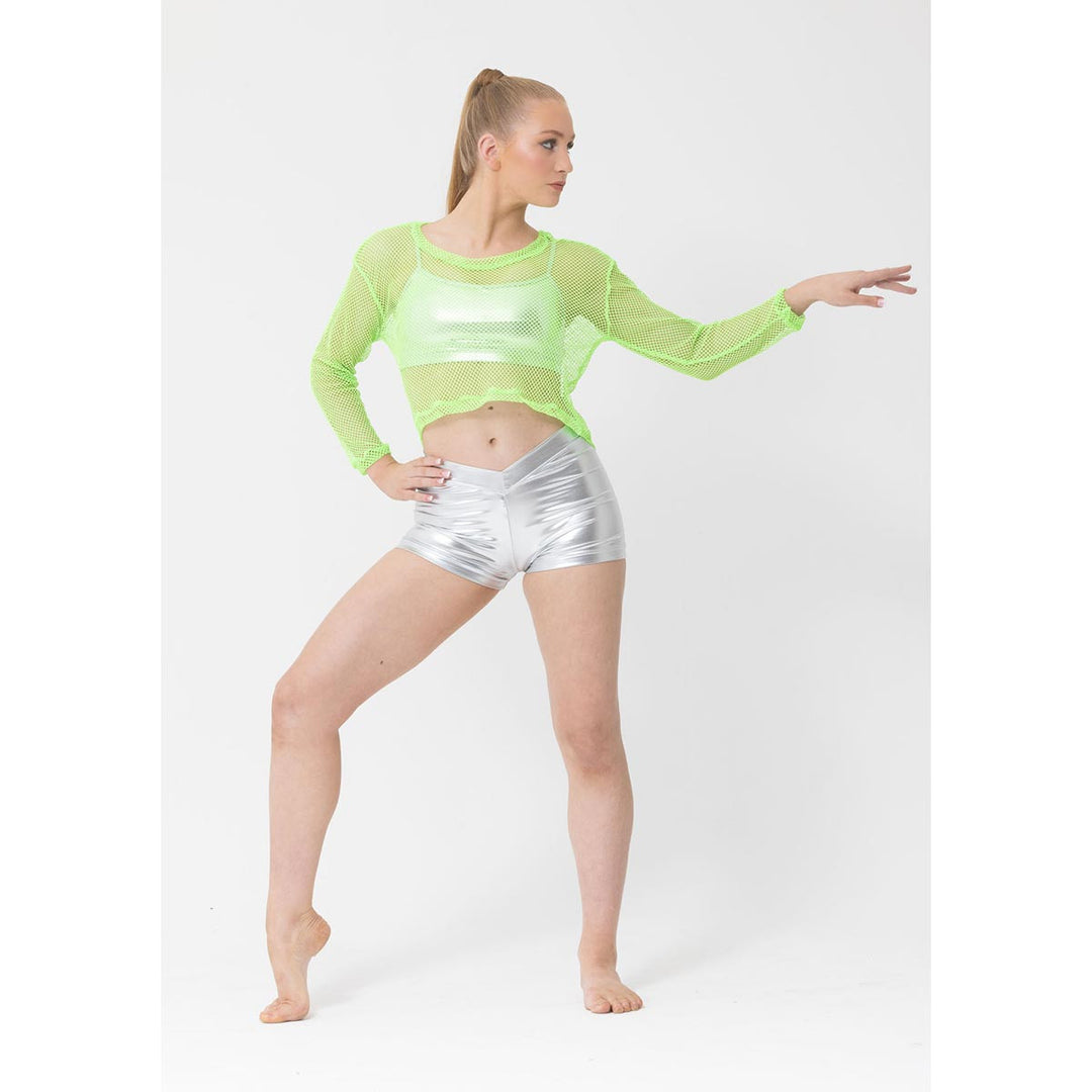 Studio 7 Dancewear Long Sleeve Fishnet Crop Top Adult Sizes