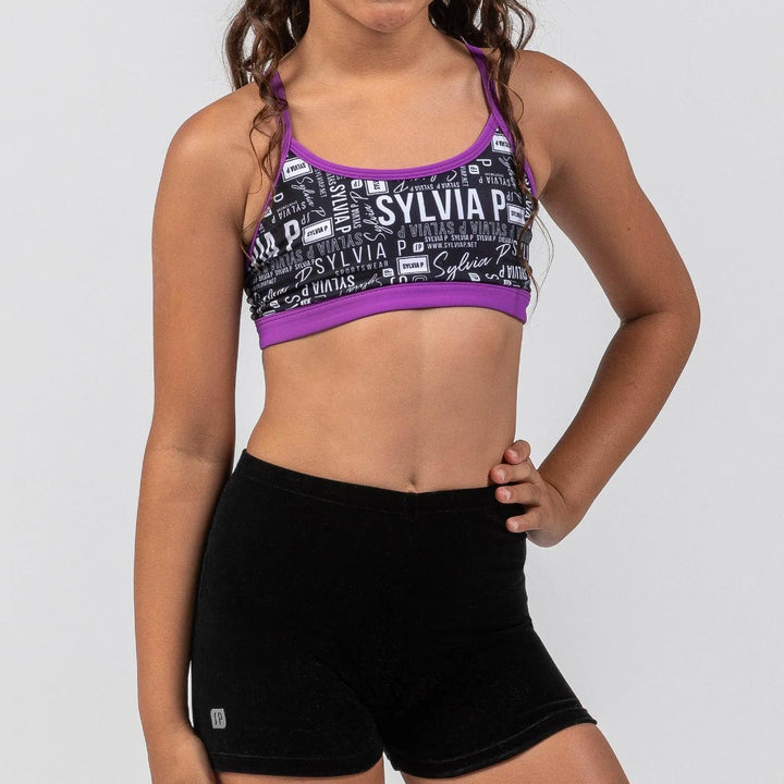 Sylvia P Black Velvet Gymnastic &amp; Dance Short Children Sizes
