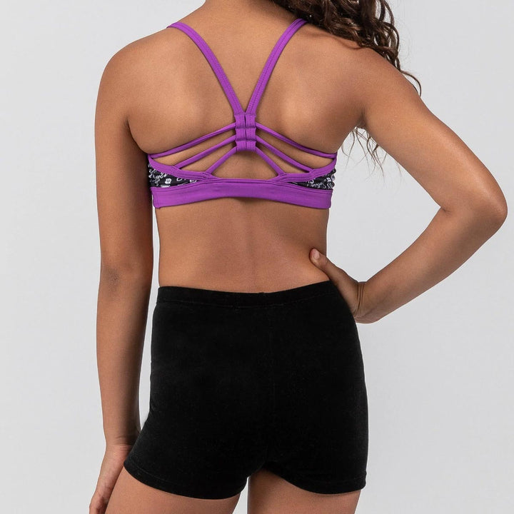 Sylvia P Black Velvet Gymnastic &amp; Dance Short Children Sizes