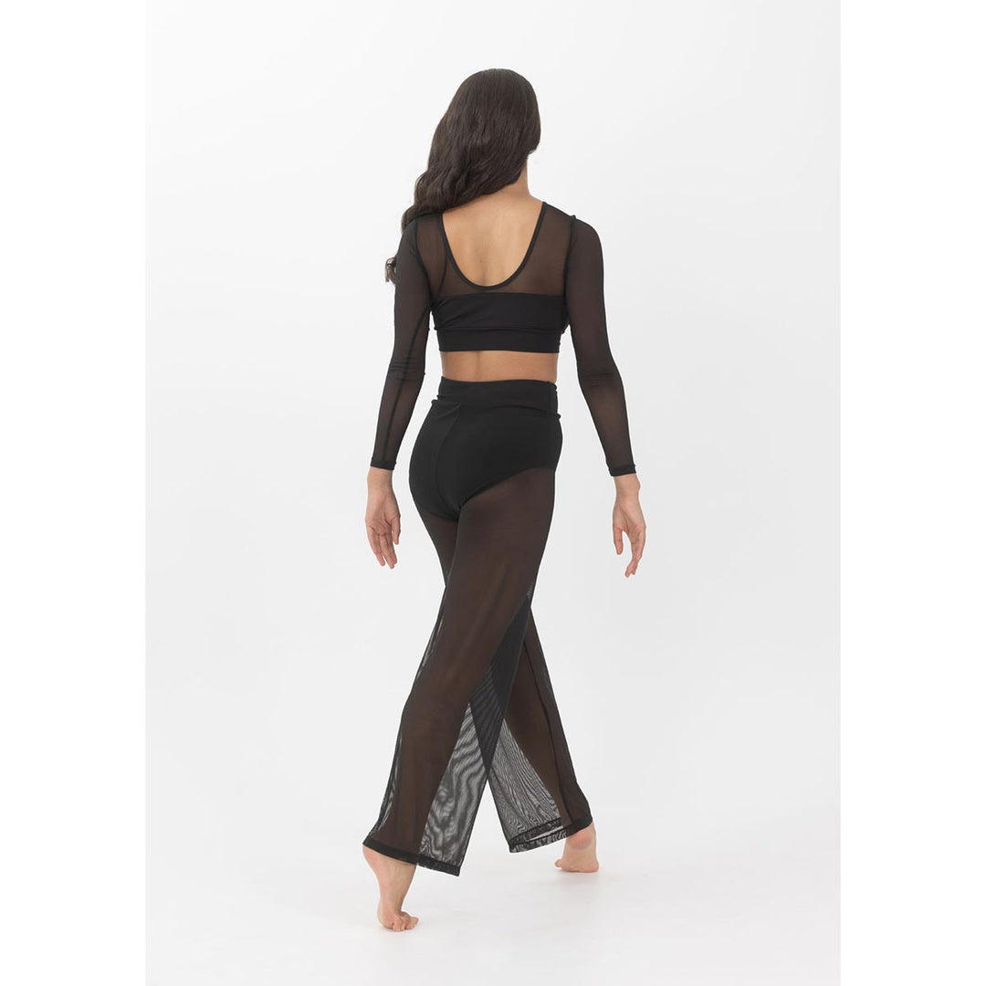 Studio 7 Dancewear Tyler Long Mesh Sleeve Crop Top Adults