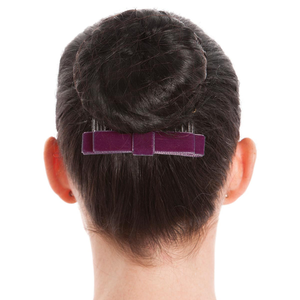Energetiks Velvet Hair Bow with Comb for Dance & Performance