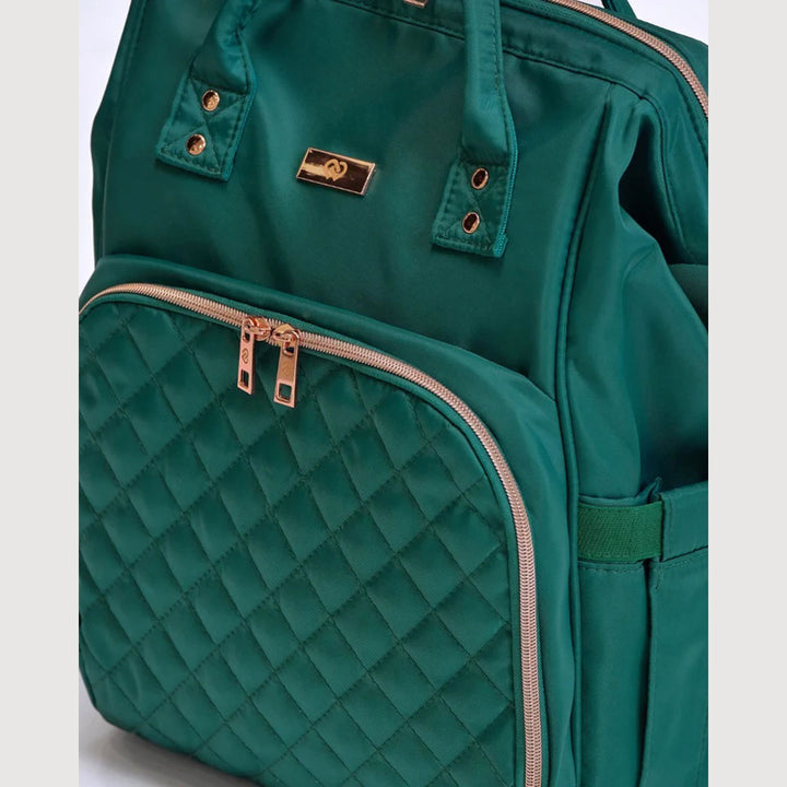 Claudia Dean Pro Bag 2.0 backpack in Royal Green, side view