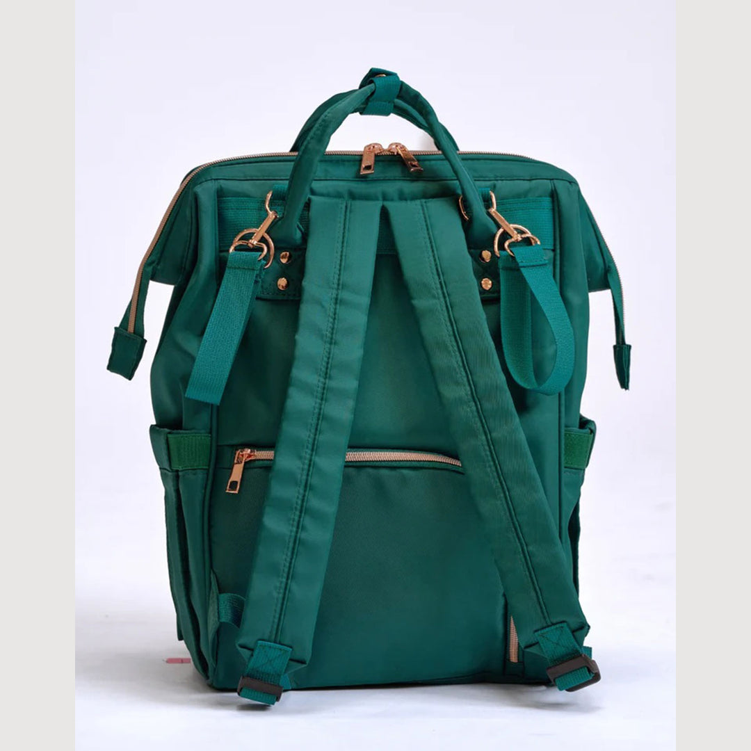 Claudia Dean Pro Bag 2.0 backpack in Royal Green, back view