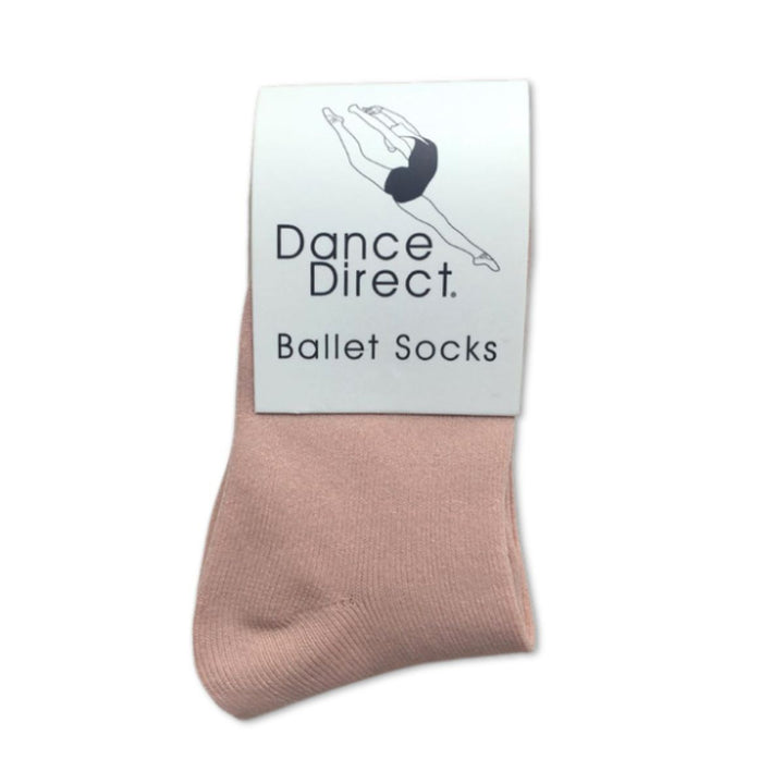Dance Direct Ballet Socks Ribbed Fold Down Style - Pink