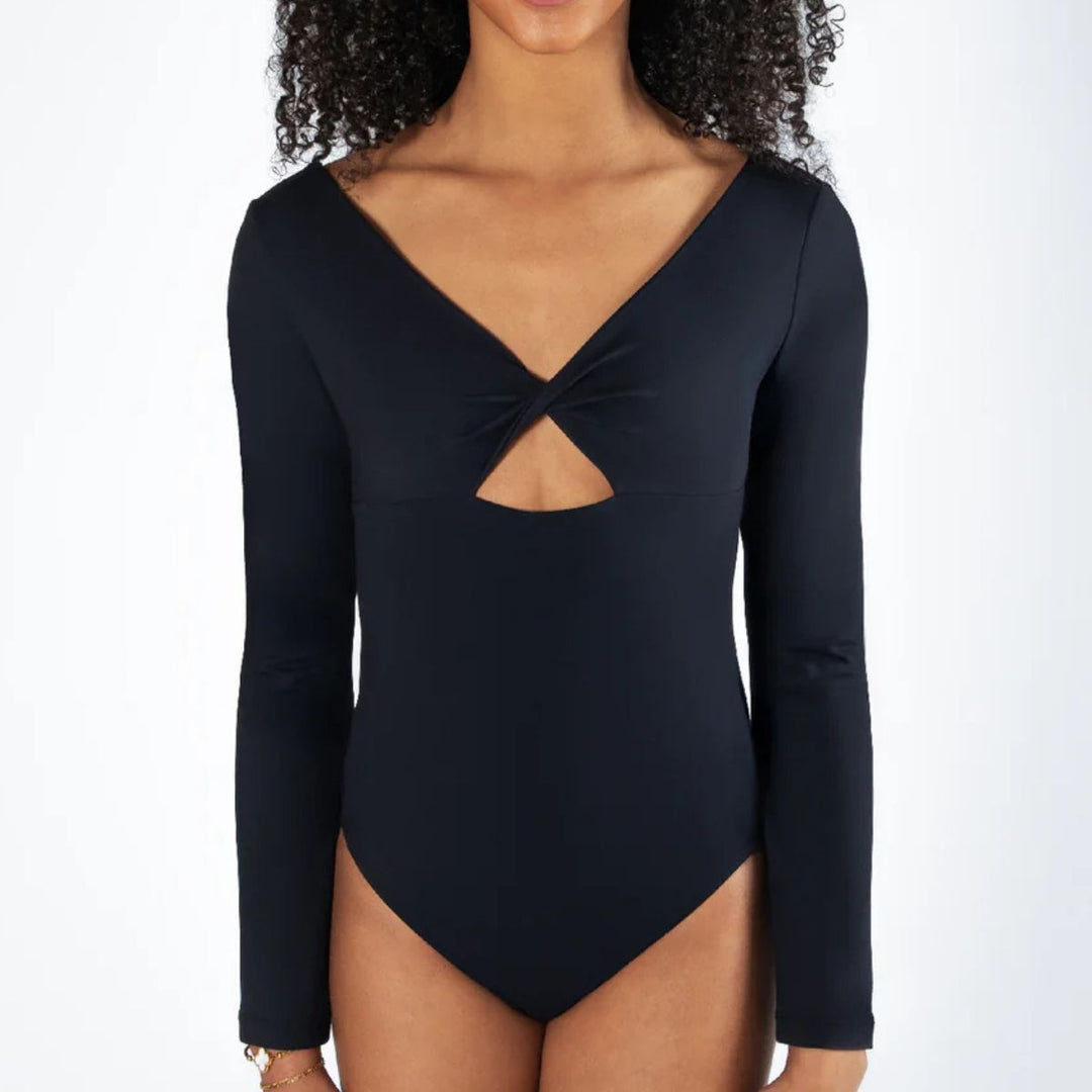 Energetiks Girls Avery Long Sleeve Twist Front Dance Leotard