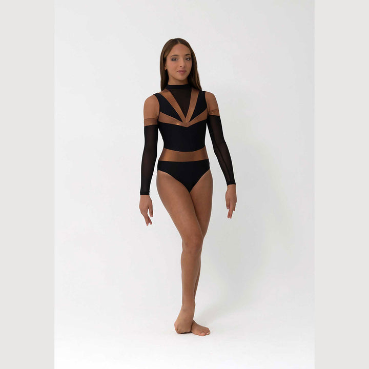 Studio 7 Dancewear Billie Leotard woman wearing Metallic Brass