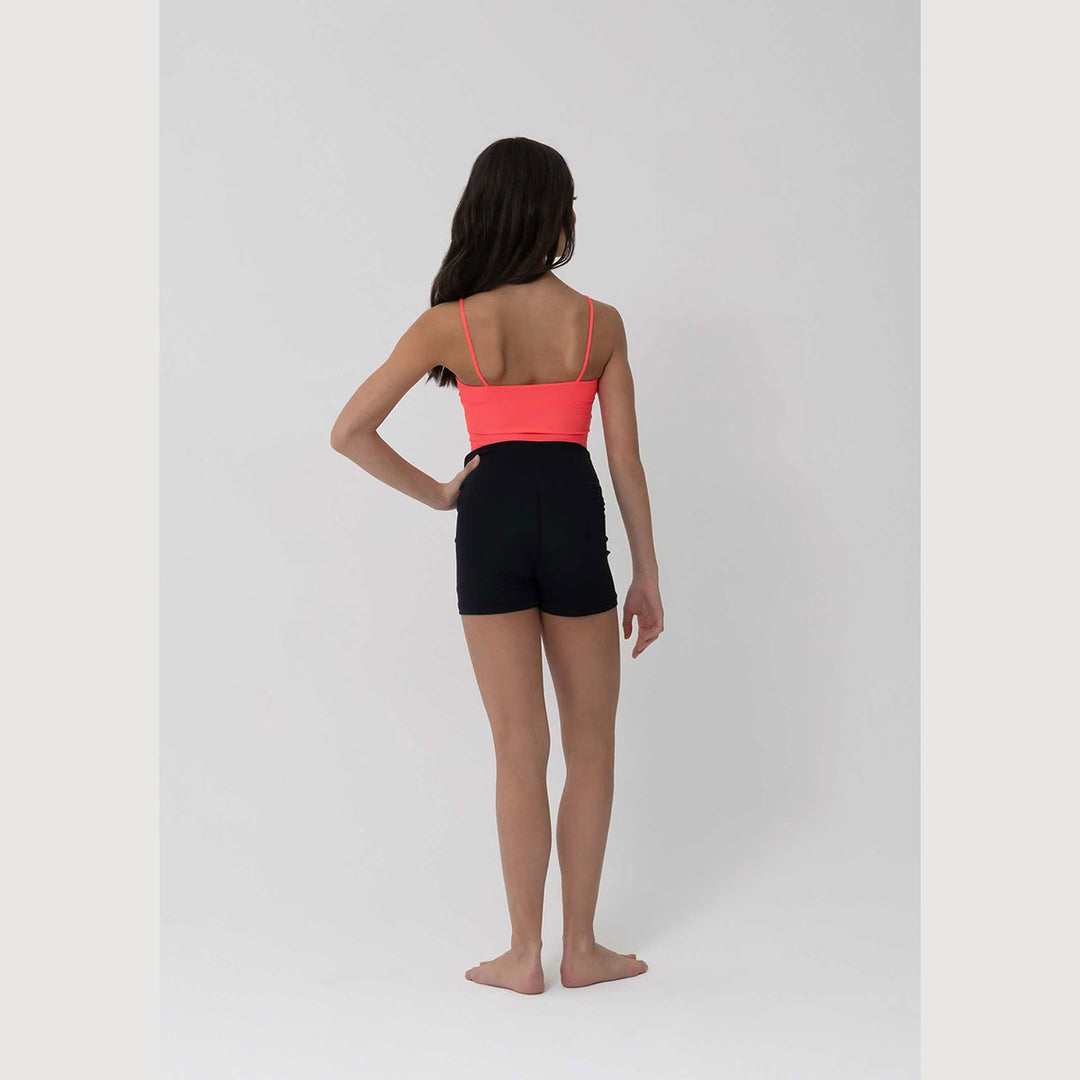 Womens Everly cropped singlet in sunkissed, back view