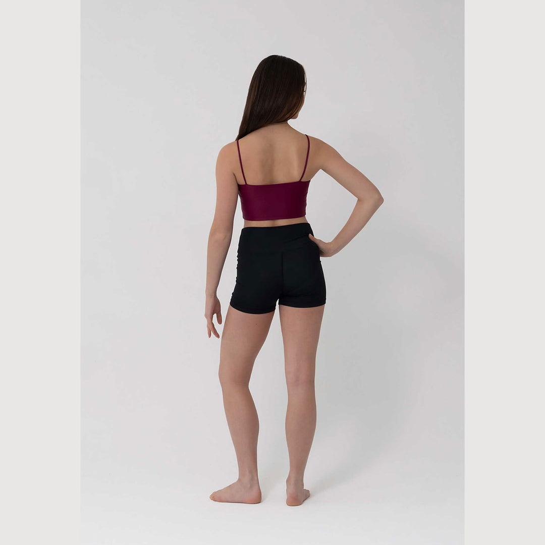 Girls Everly cropped singlet in mahogany, back view