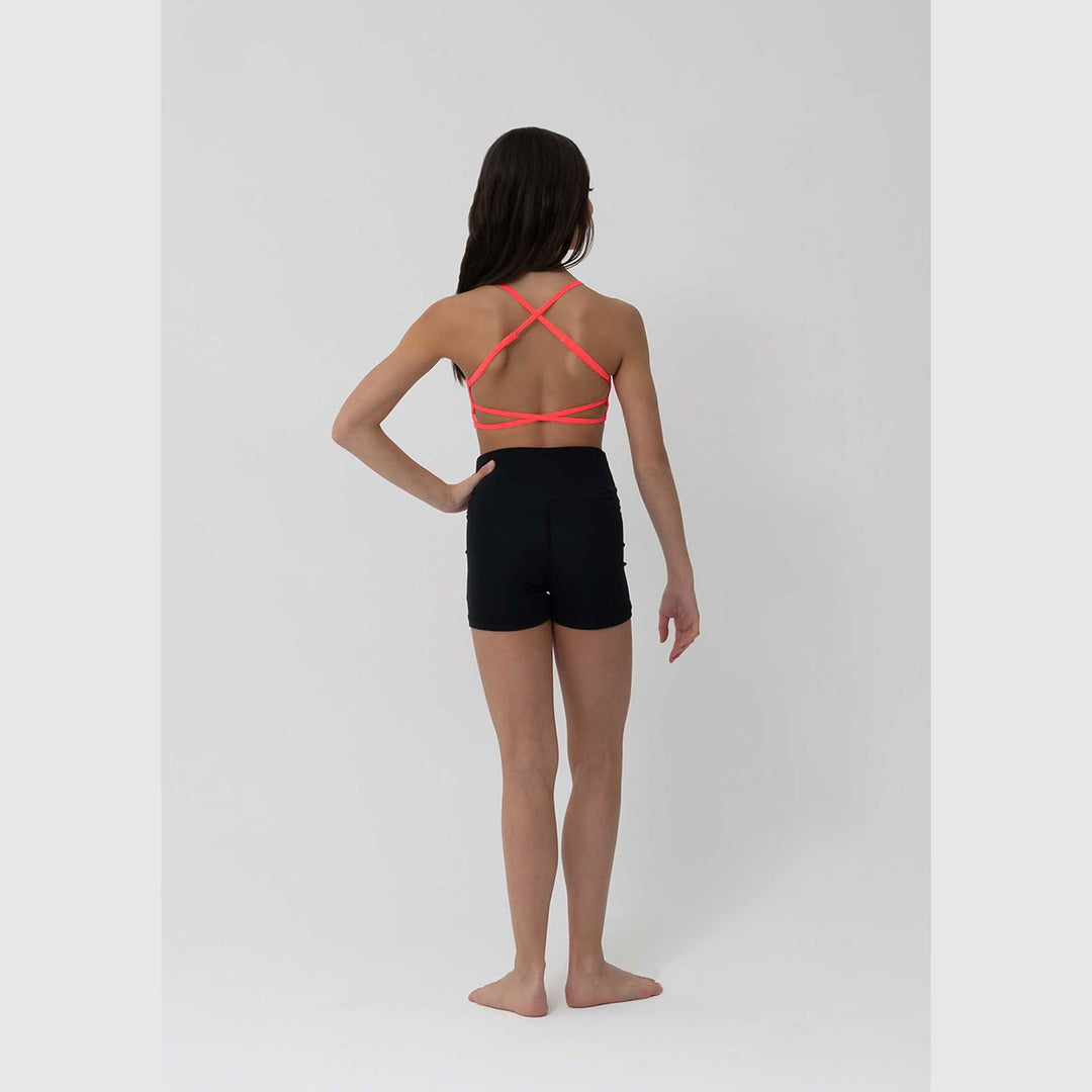 Girls Indy shorts in sunkissed, back view