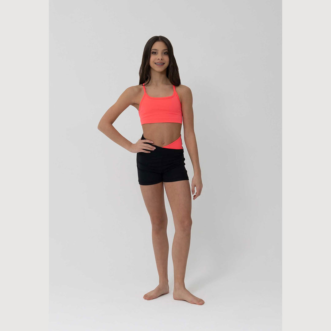 Girls Indy V-band high-waisted shorts in sunkissed