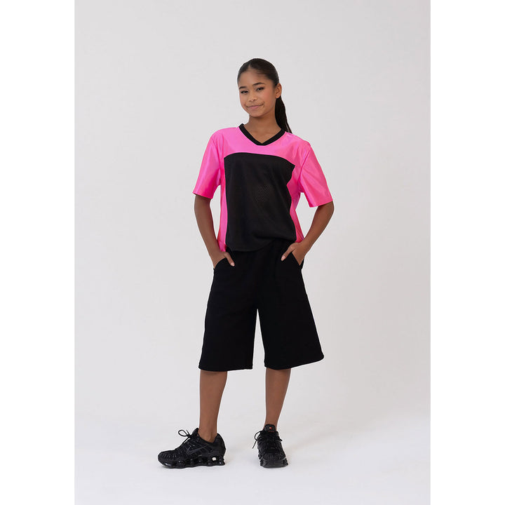 Studio 7 Dancewear Jordan Team Hip Hop Top Black/Hot Pink side