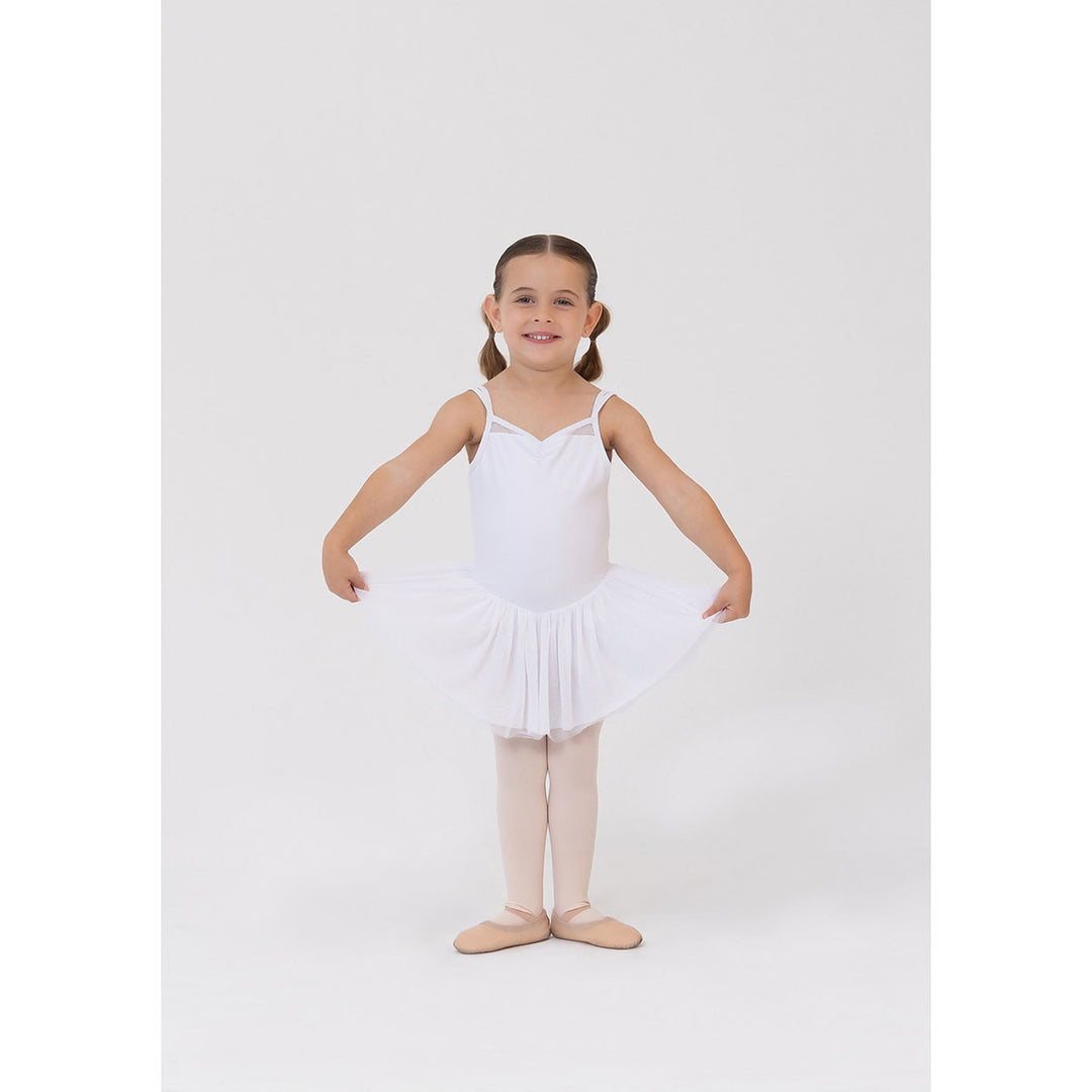 Studio 7 Dancewear Pixie Dress girl wearing White