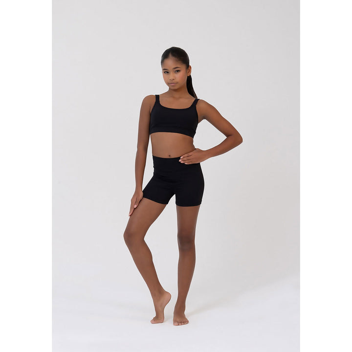 Studio 7 Dancewear Raya High Waisted Womens Dance Short Black detail
