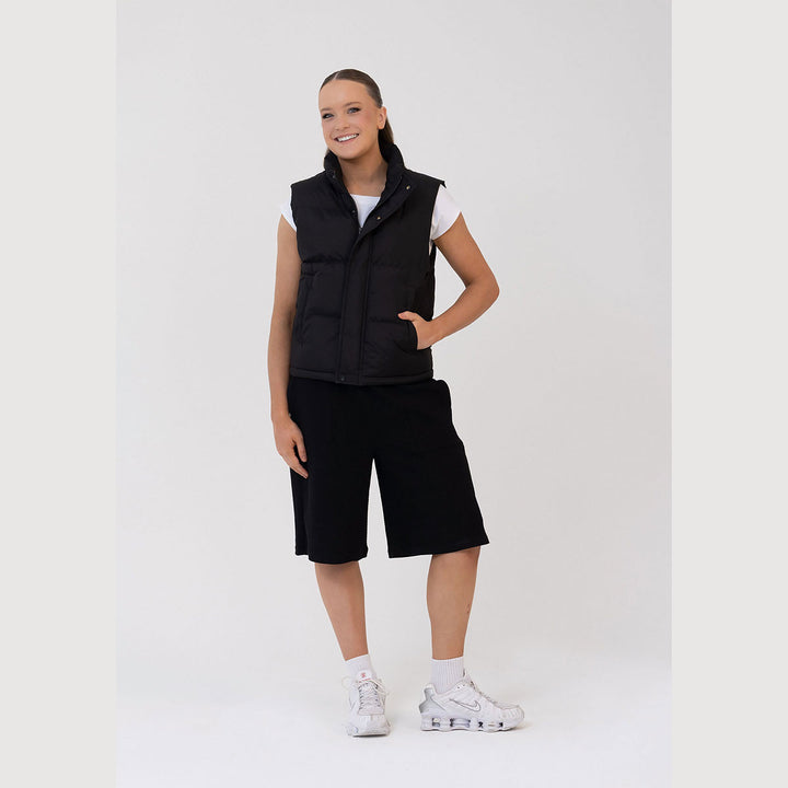 Studio 7 Dancewear Studio Puffer Vest girl wearing, front view