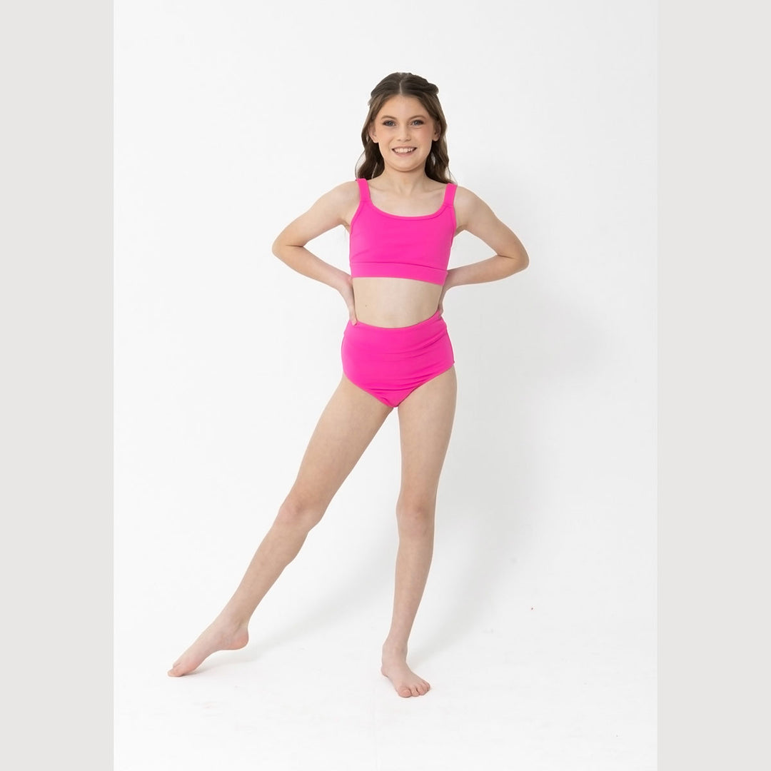 Studio 7 Dancewear Stage Performance Girls Crop Top in Hot Pink