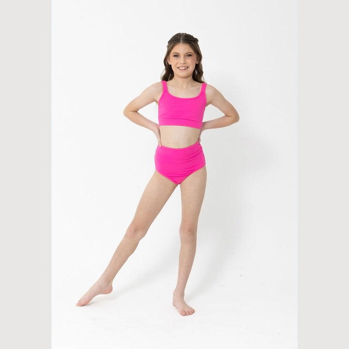 Studio 7 Dancewear Stage Performance Girls Crop Top in Hot Pink
