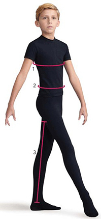 Capezio Boys' Dancewear Size Guide
