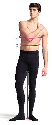 Capezio Men's Dancewear Size Guide